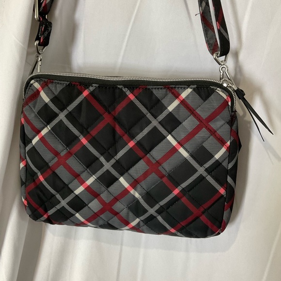 Vera Bradley Women’s Black/Red/Gray/White Plaid Crossbody Purse - Picture 3 of 12
